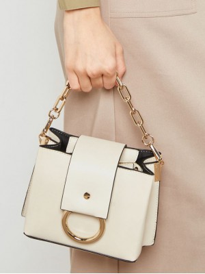 AL090SD*ALDO CHAIN 2-WAYS CROSSBODY BAG (OFF WHITE) *CLEARANCE